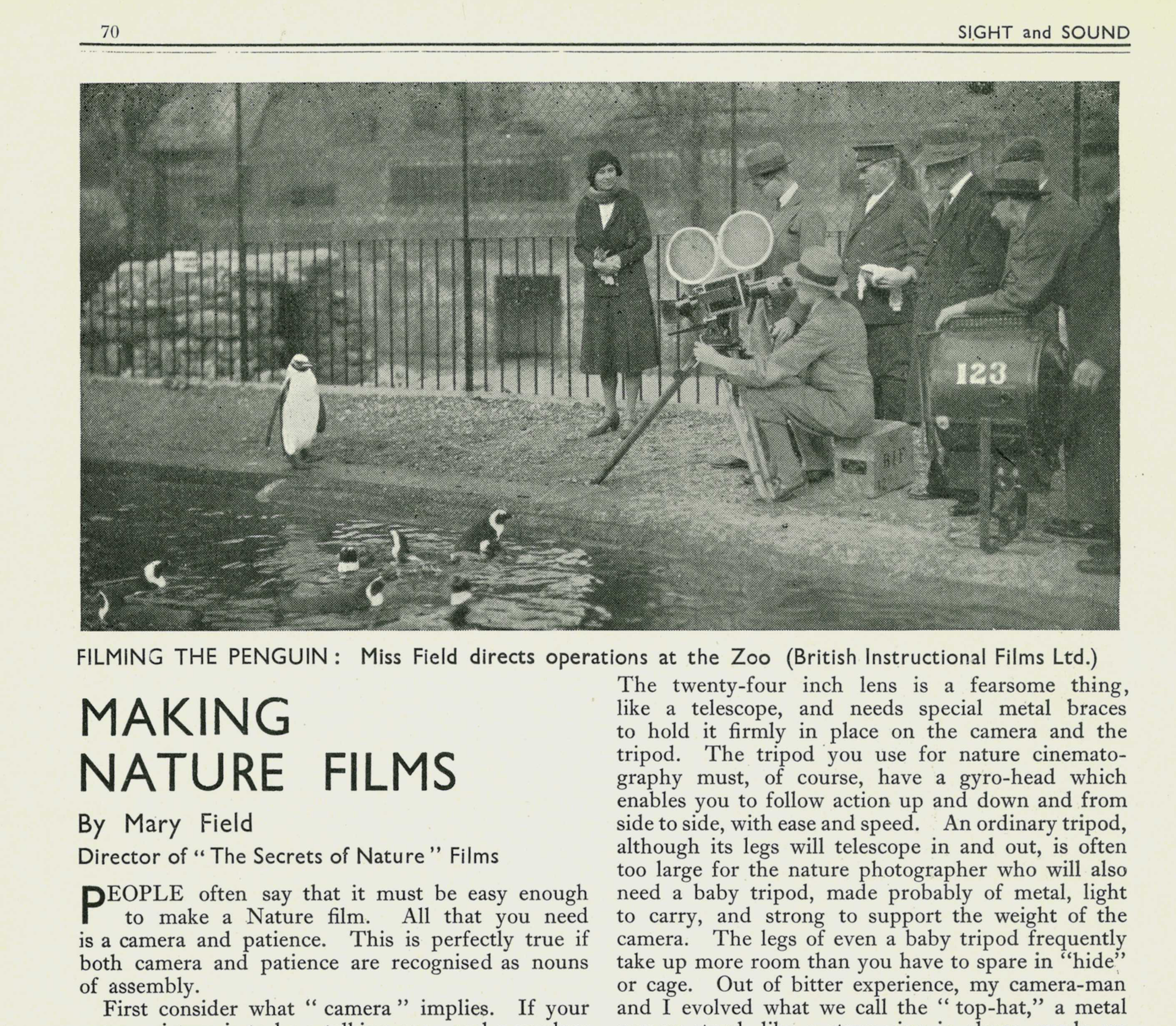 Mary Field, “Making Nature Films”, 1932